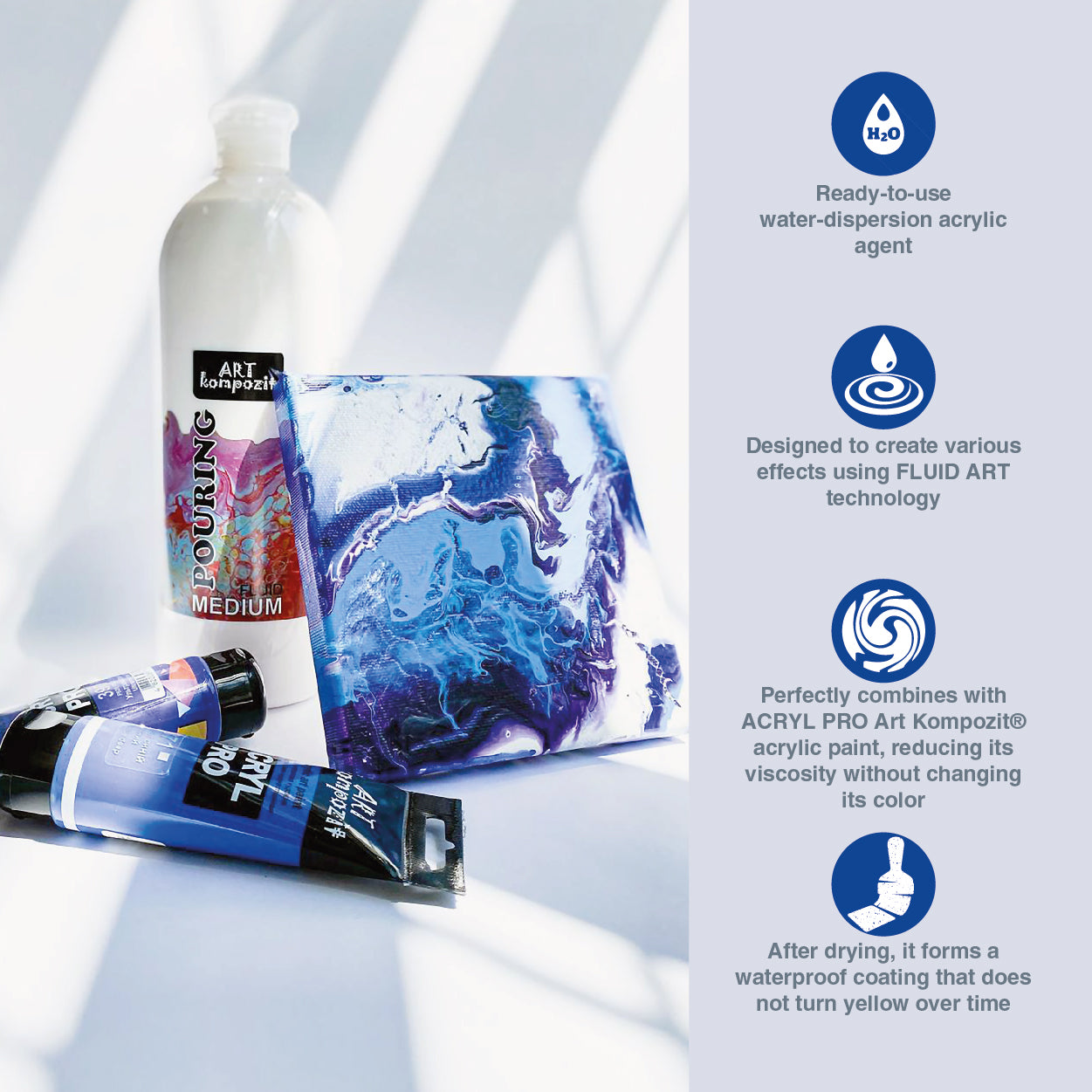 Liquid acrylic POURING MEDIUM ART Kompozit 500mL (16.91 fl oz)