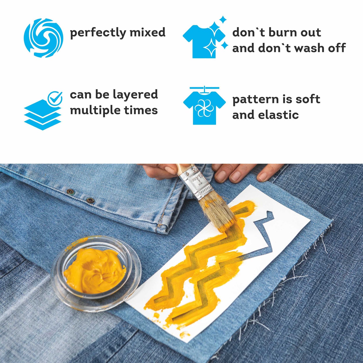 Permanent Acrylic Fabric Paint Set For Clothes 12 x 20 ml (0.67 Fl Oz) Textile, Sneakers. Made in Europe