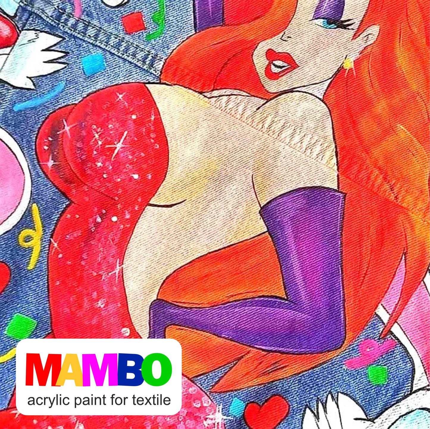 MAMBO Acrylic Fabric Paint for Clothes Permanent - Basic Colors 6x20 ml