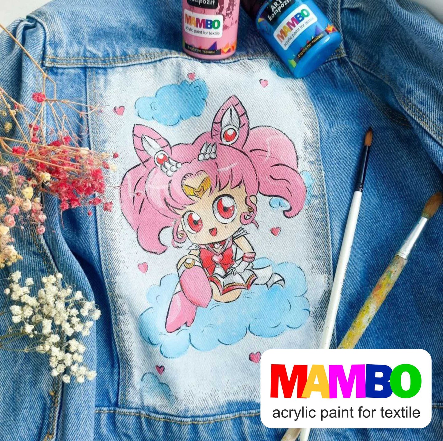 MAMBO Acrylic Fabric Paint for Clothes Permanent - Basic Colors 6x20 ml