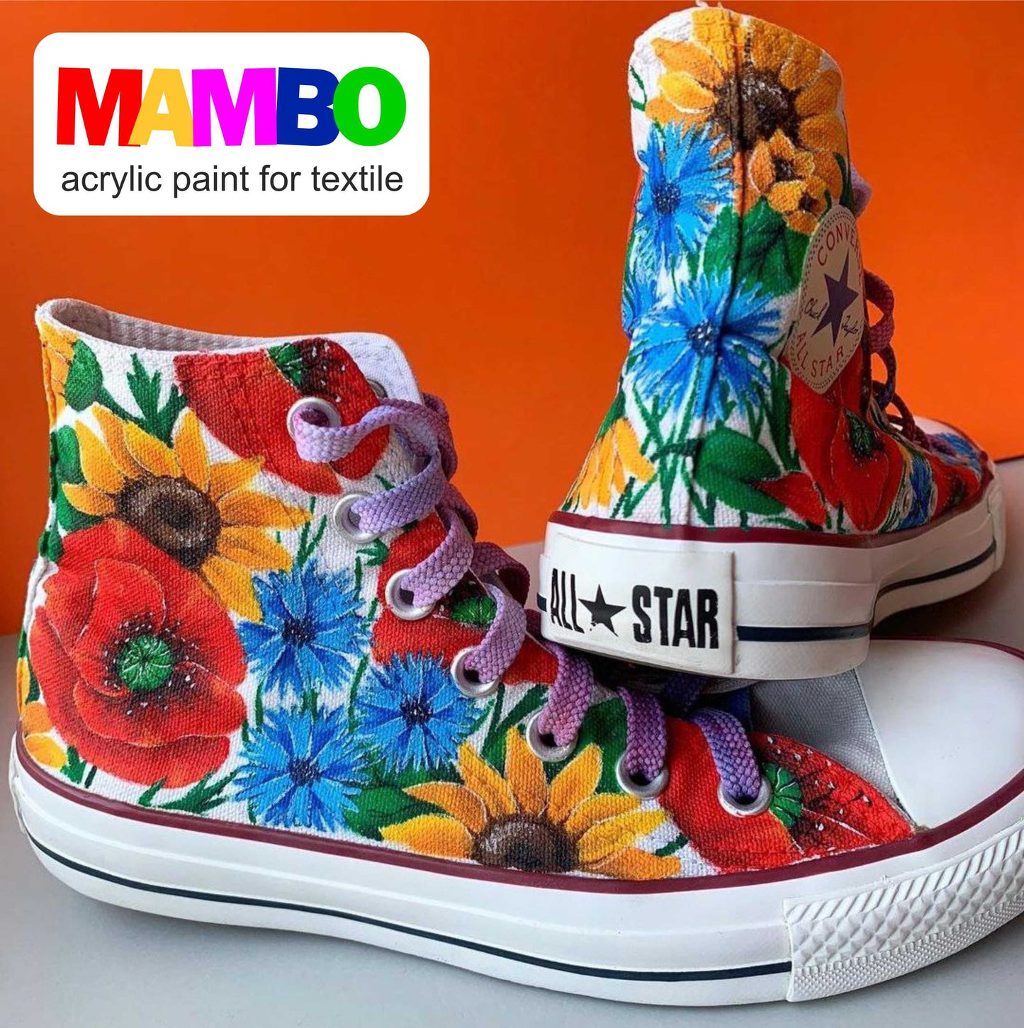 MAMBO Acrylic Fabric Paint for Clothes Permanent - Basic Colors 6x20 ml