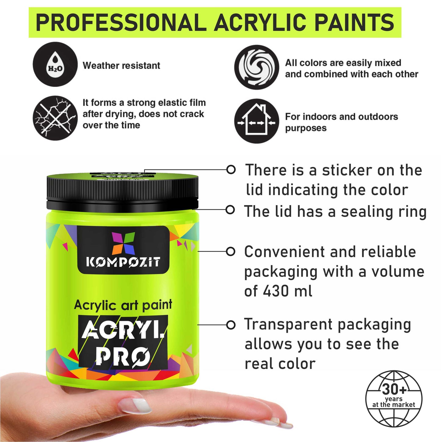 Art paint Acryl PRO ART Kompozit 430 ml (14.54 fl oz)