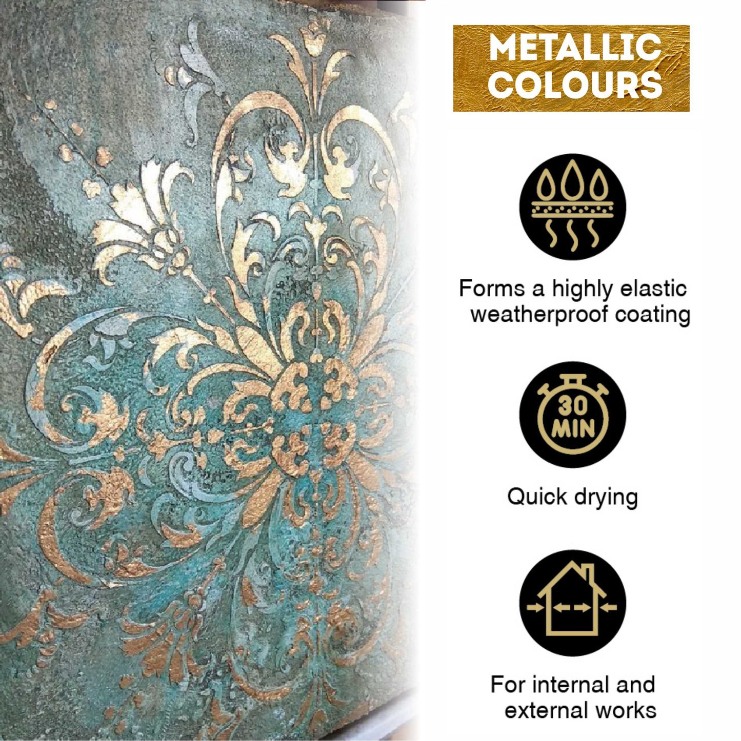 Acrylic Enamel Paint Metallic Effect®  500 g (17.63 Fl Oz)