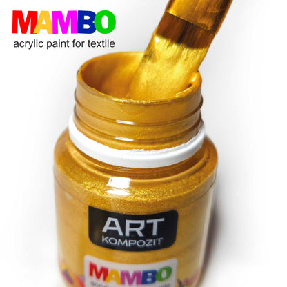 Metallic Acrylic Fabric Paint Set 9 x 20 ml (0.67 Fl Oz) For Clothes, Textile, Sneakers. Made in Europe