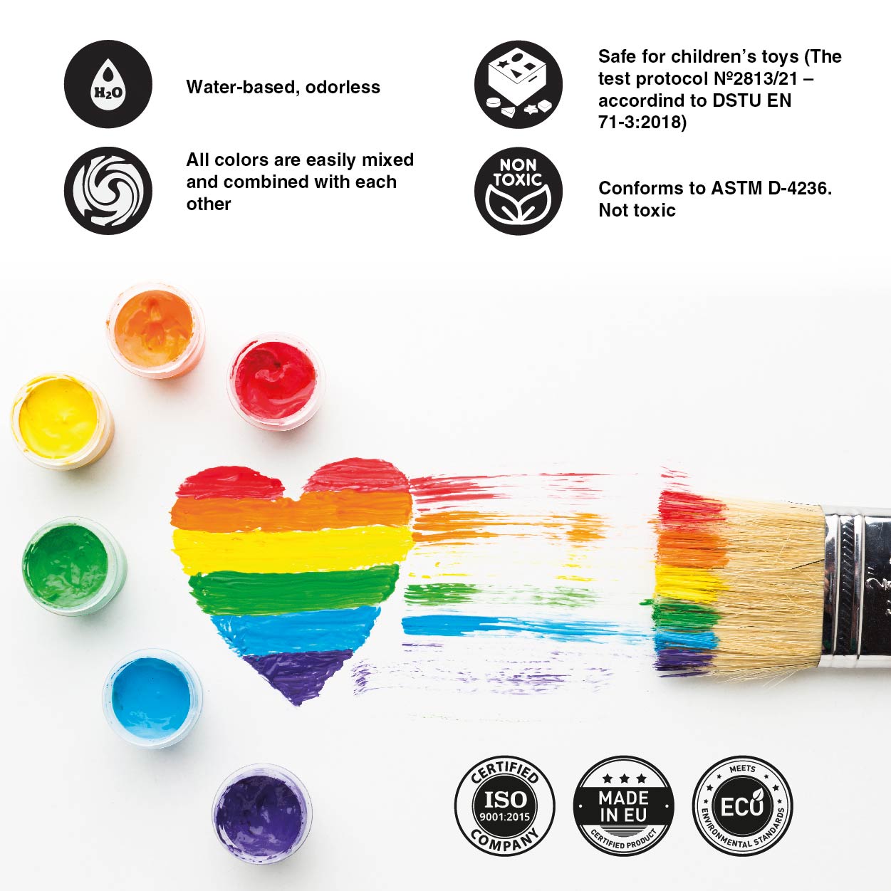 Gouache Premium Paint Art Set For Children TM KOMPOZIT Made in Europe