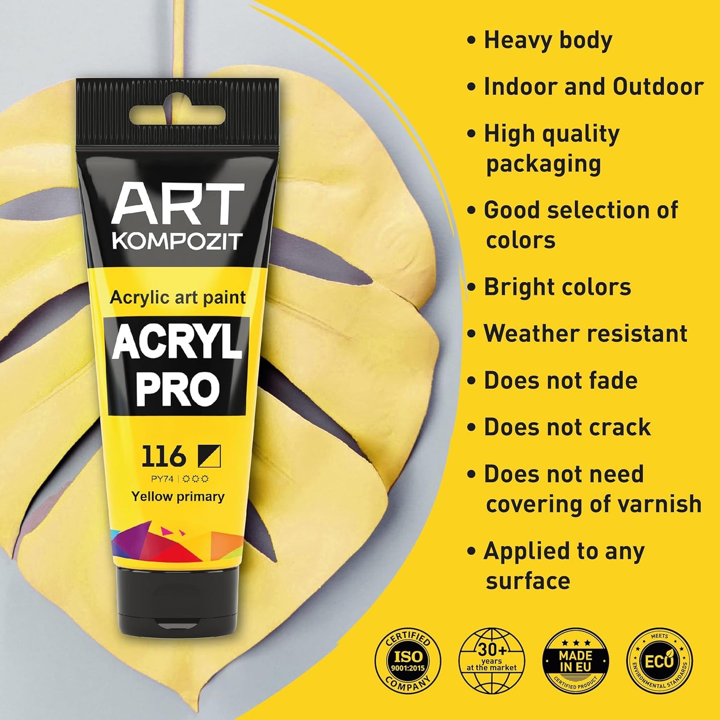 Professional Heavy Body Acrylic Paint Set 12 x 75 ml