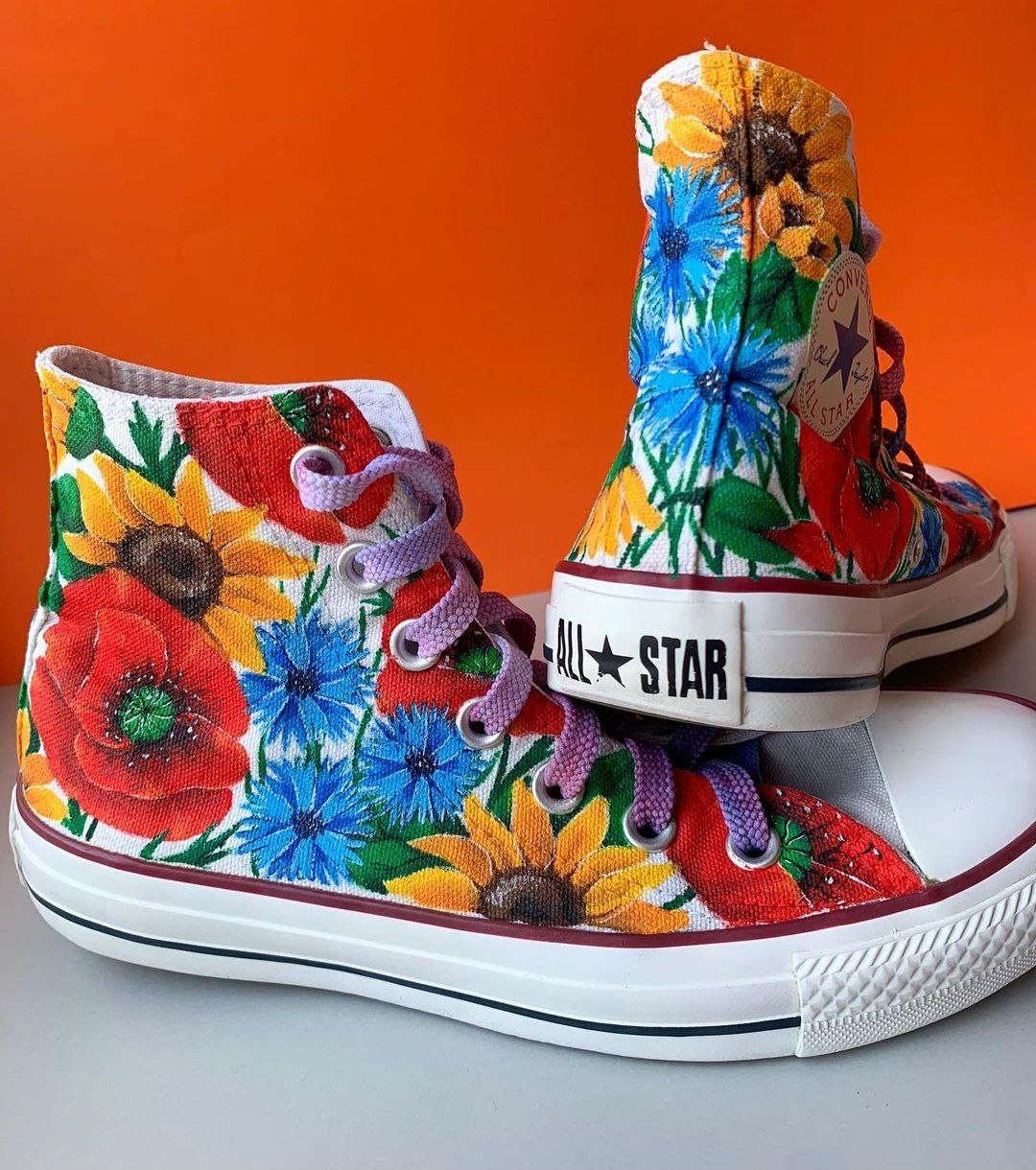 acrylic paint on converse